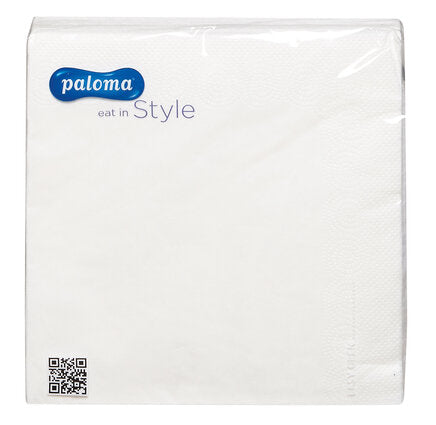 20 Pack White 3-Ply Paper Napkins (33x33 cm)