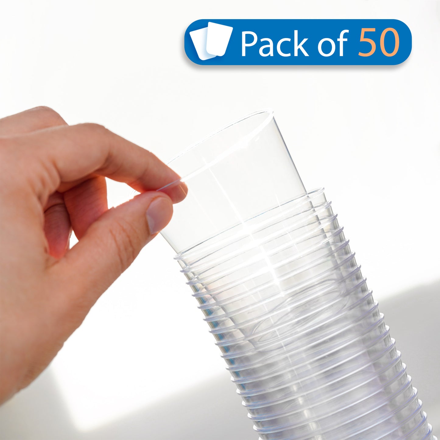 50-Pack 8 oz Clear Plastic Cups - Perfect for Cold Beverages and Smoothies