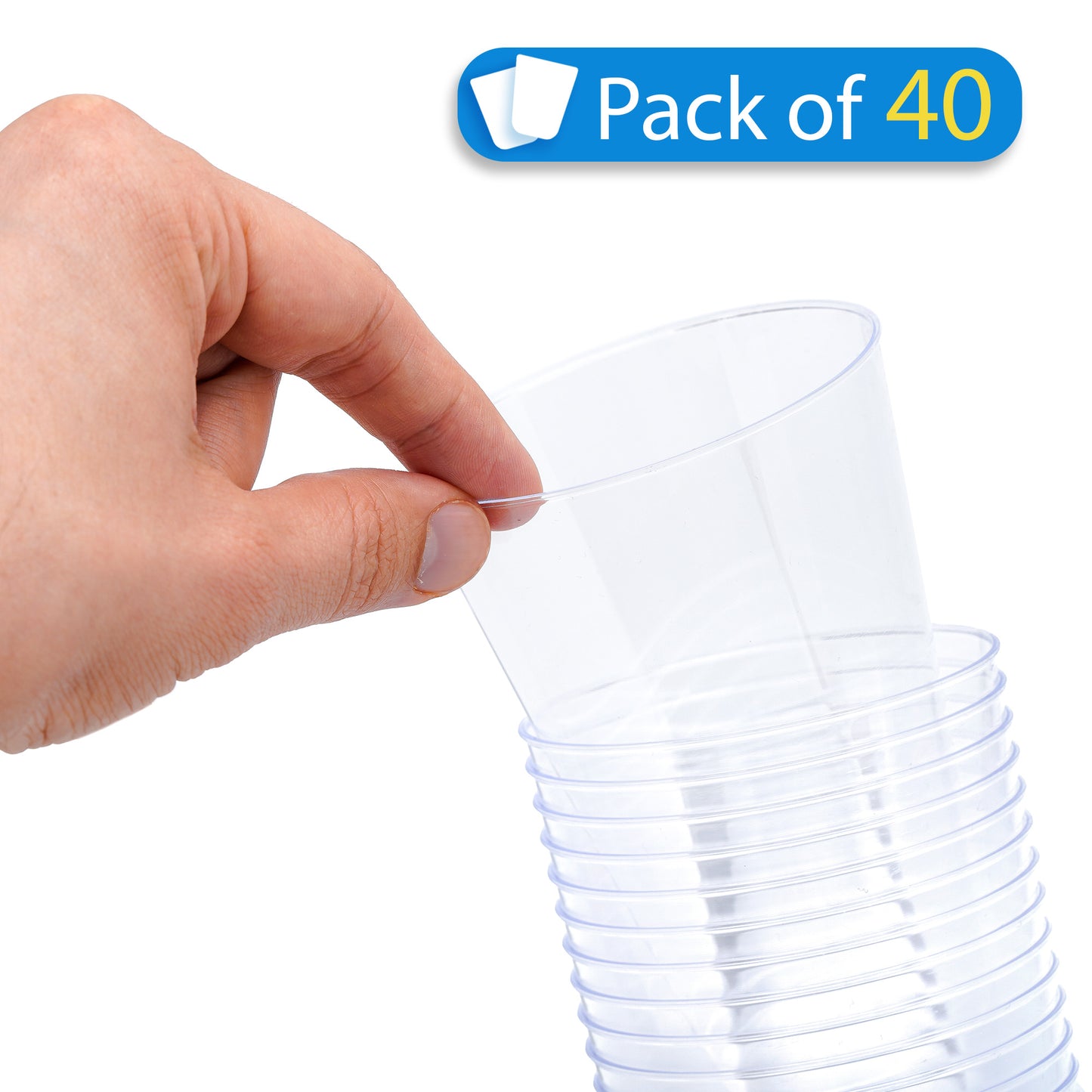 40-Pack 14 oz Clear Plastic Cups - Great for Large Beverages and Cold Drinks