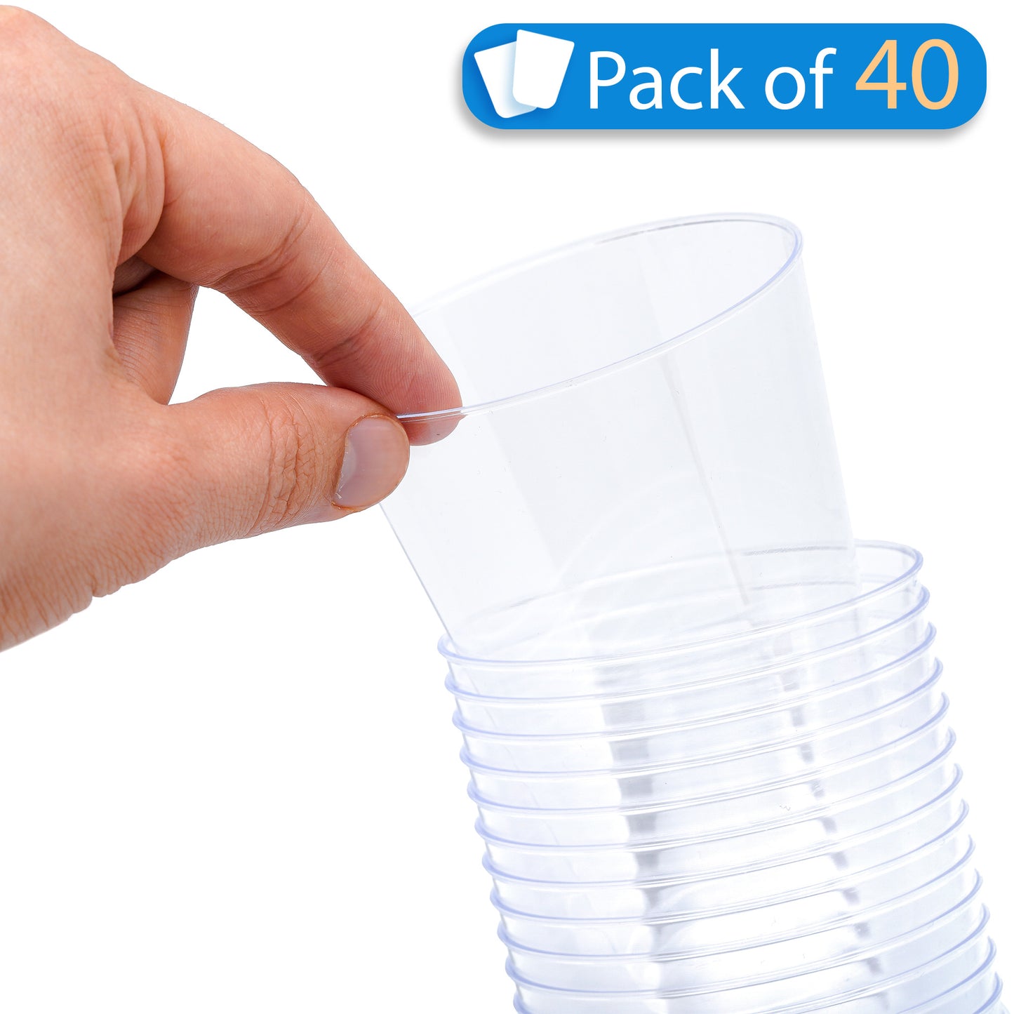 40-Pack 16 oz Clear Plastic Cups - Ideal for Large Cold Beverages and Iced Drinks