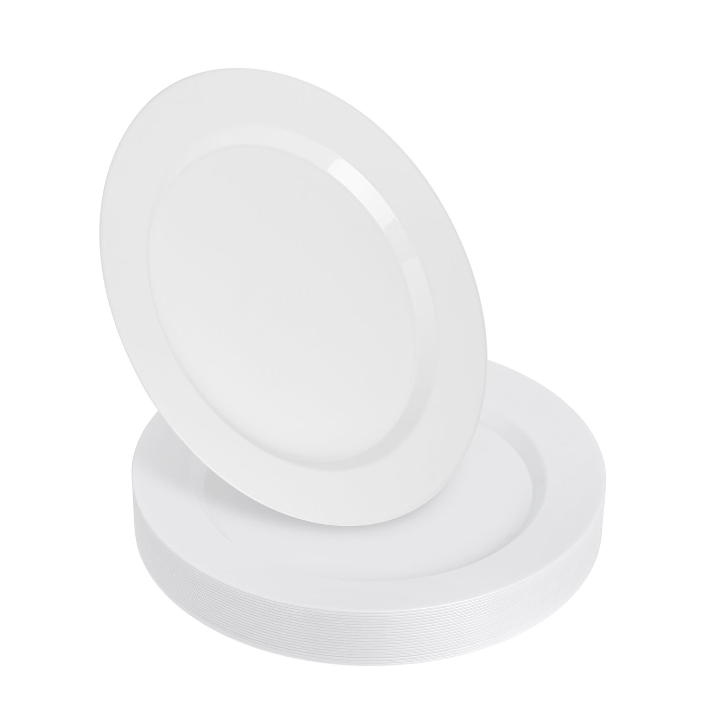 20-Pack 7.5" Solid White Hard Plastic Side Plates