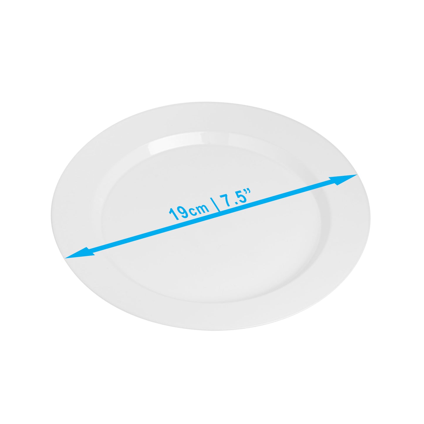20-Pack 7.5" Solid White Hard Plastic Side Plates