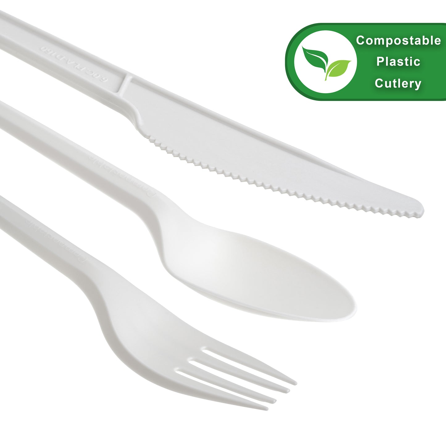 125-Piece Eco-Friendly Party Set - Bagasse Plates & CPLA Cutlery