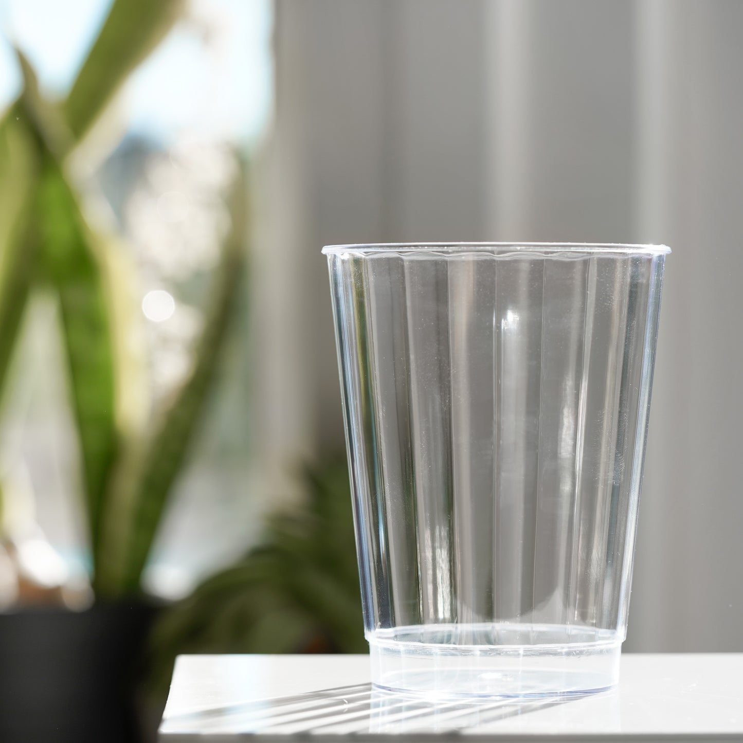 40-Pack 10 oz Heavy-Duty Fluted Clear Plastic Cups