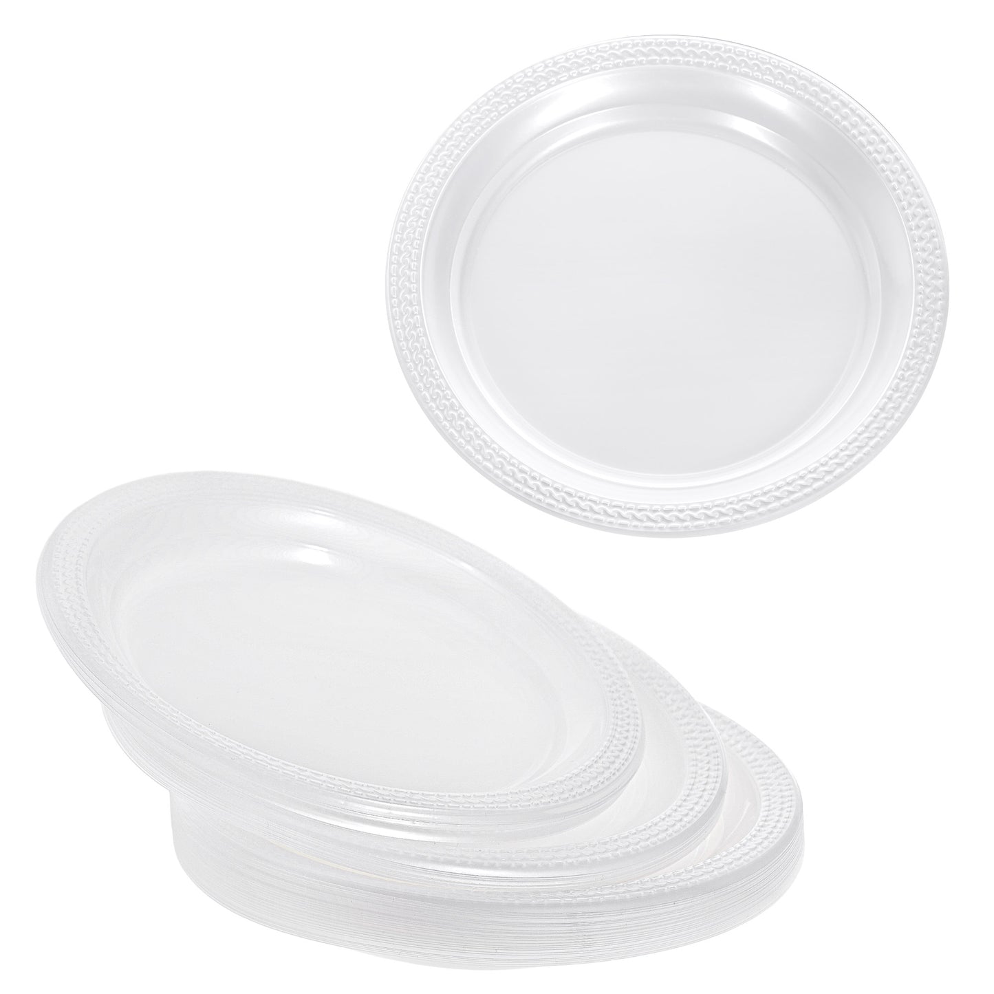 40 Pack 9" Clear Lightweight Plastic Party Plates
