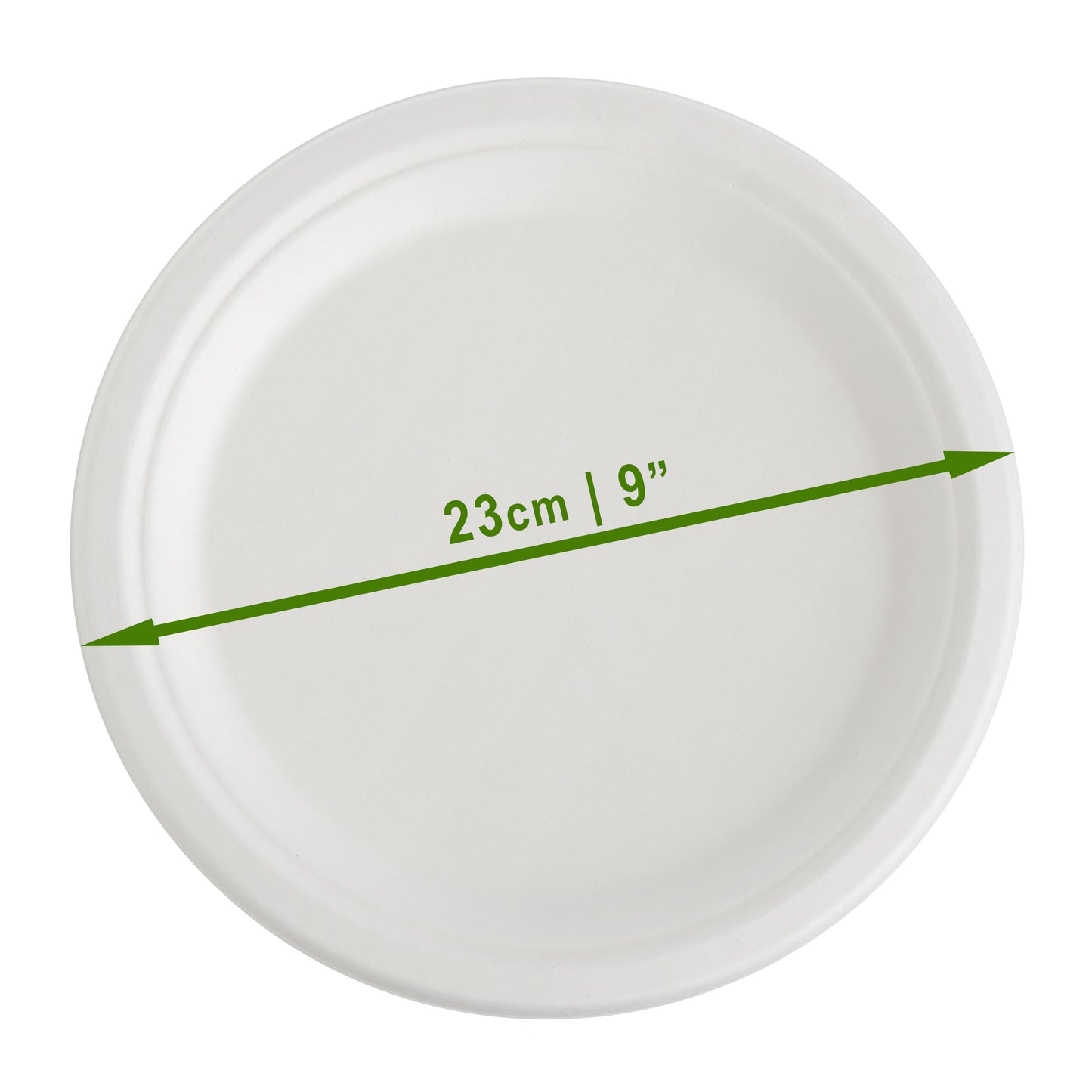 50-Pack White Bagasse 9-Inch Round Plates | Eco-Friendly Party Plates