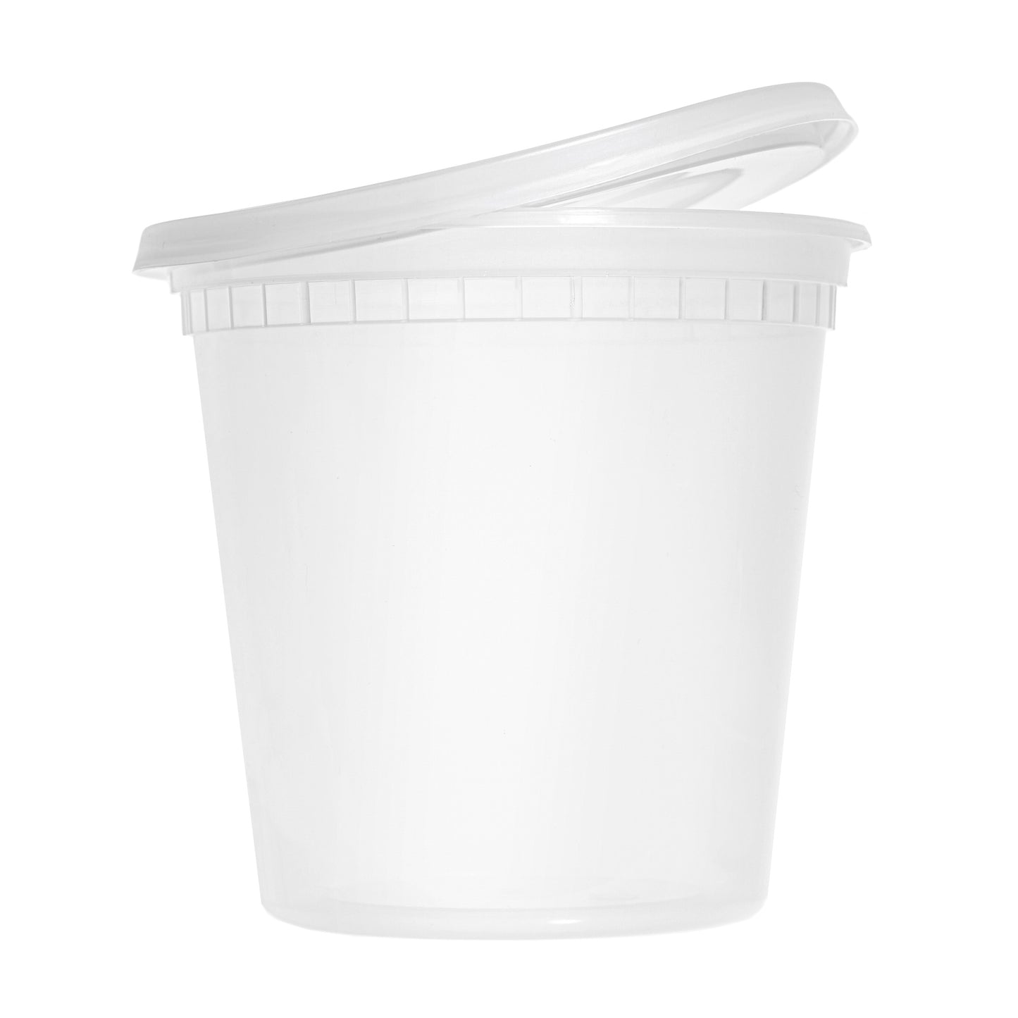 12-Pack 24 oz (710 ml) Clear Round Plastic Deli Containers with Lids