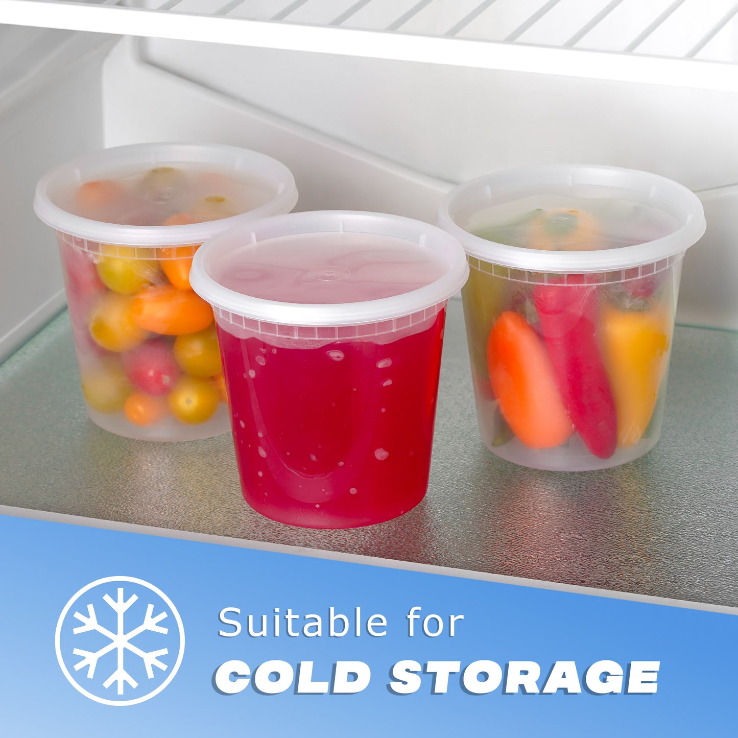 12-Pack 24 oz (710 ml) Clear Round Plastic Deli Containers with Lids
