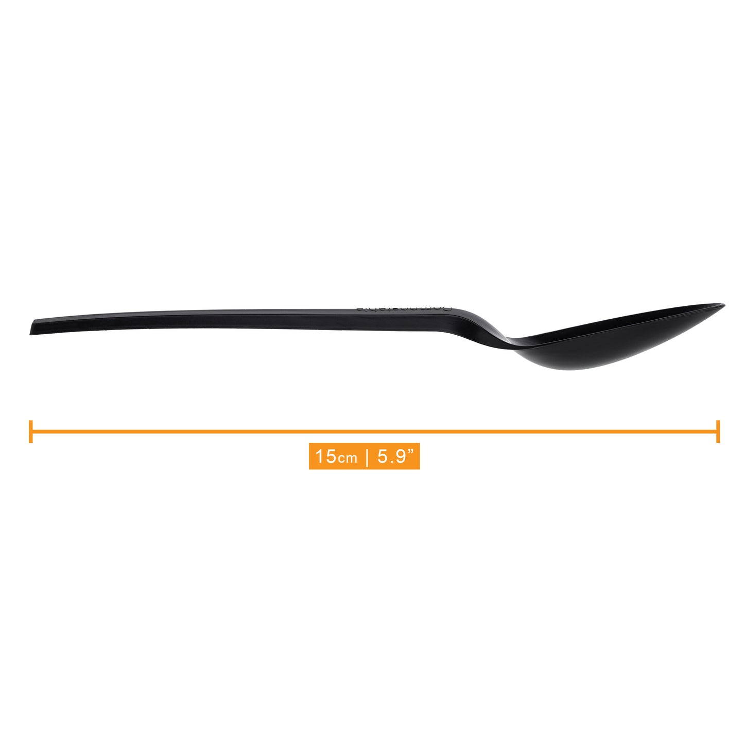 150 Pack Black CPLA Compostable Spoons - 15cm (5.9")