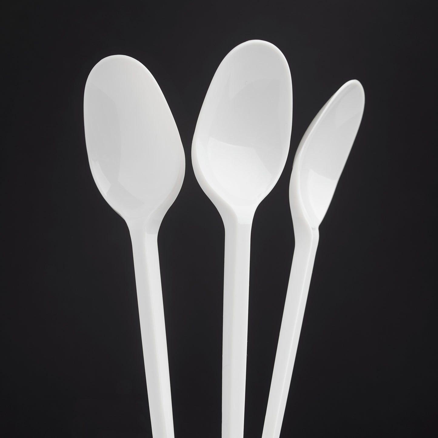 50-Pack White Plastic Spoons - Durable and Reusable
