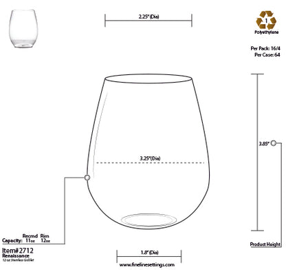 6-Pack 12 oz Clear Shatterproof Plastic Goblets - Elegant Drinkware for Any Occasion