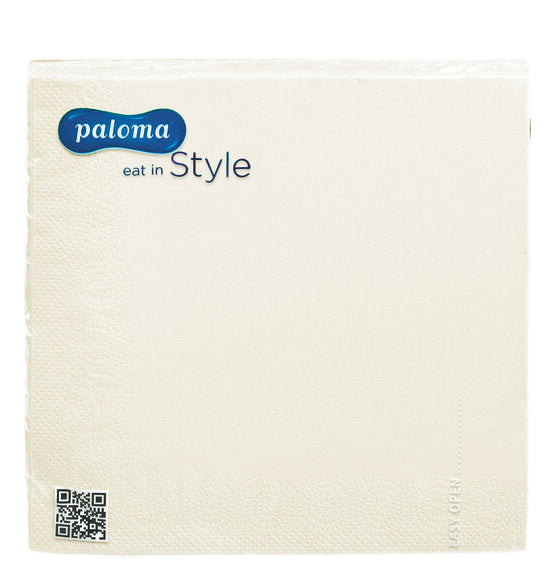 20 Pack Cream 3-Ply Paper Napkins (33x33 cm)