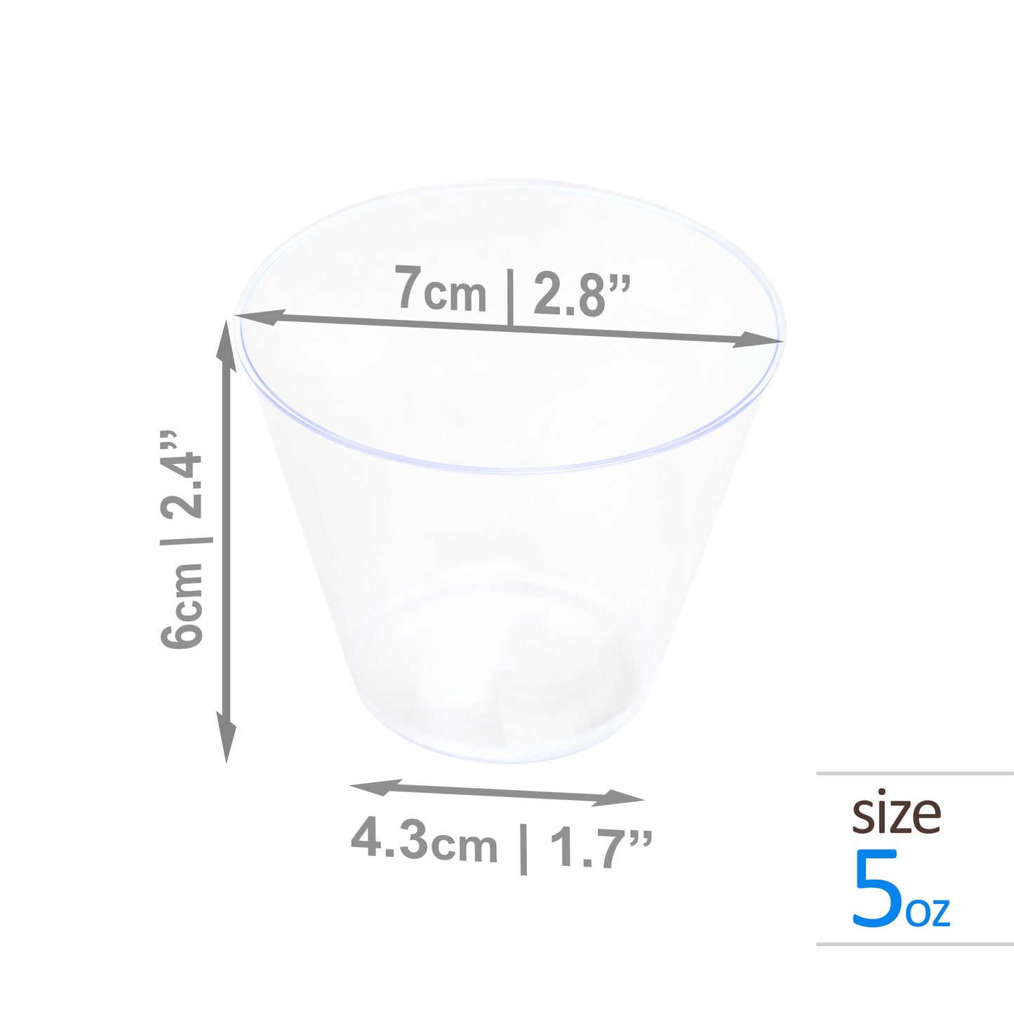 50-Pack 5 oz Clear Plastic Dessert Cups - Perfect for Serving Desserts and Appetizers