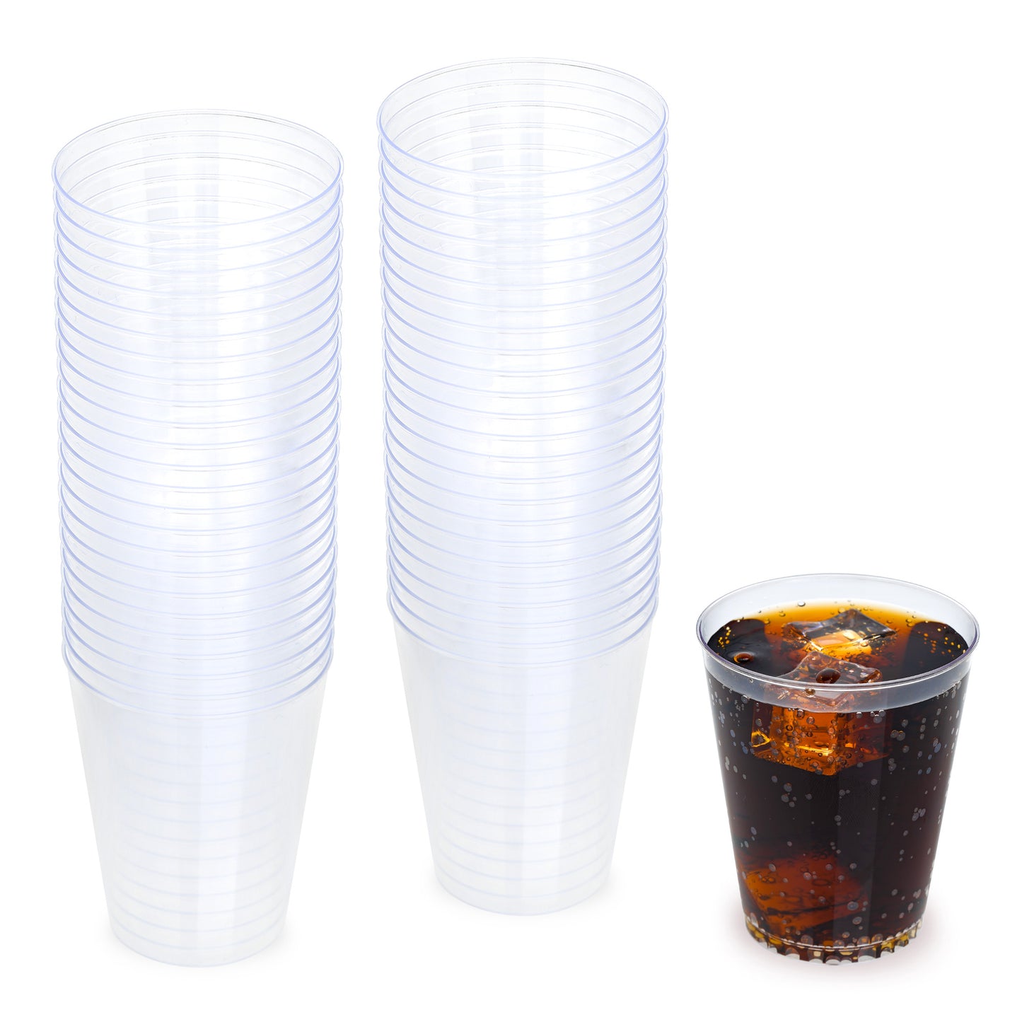 50-Pack 8 oz Clear Plastic Cups - Perfect for Cold Beverages and Smoothies