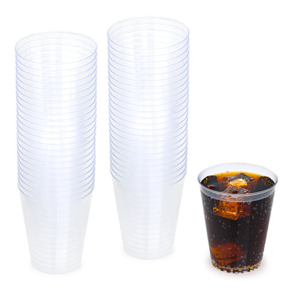 50-Pack 8 oz Clear Plastic Cups - Perfect for Cold Beverages and Smoothies