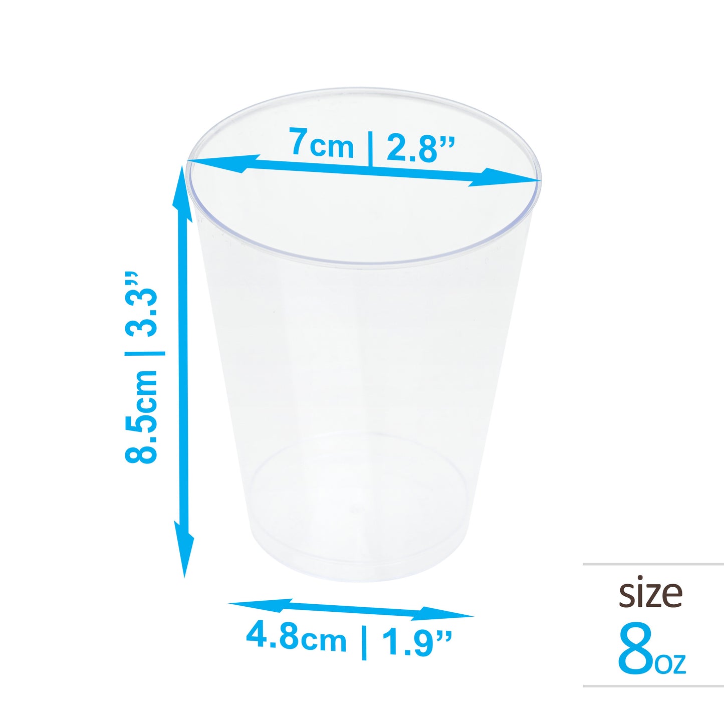 20-Pack 8 oz Clear Plastic Cups - Ideal for Cold Beverages and Smoothies
