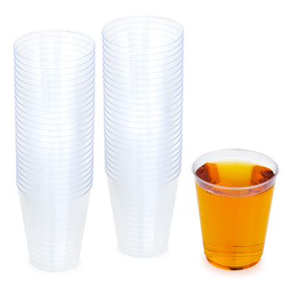 50-Pack 10 oz Clear Plastic Cups - Perfect for Beverages and Cocktails
