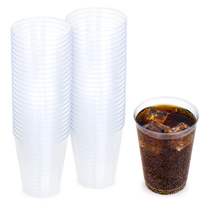 40-Pack 12 oz Clear Plastic Cups - Ideal for Larger Beverages and Refreshments