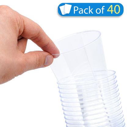 40-Pack 12 oz Clear Plastic Cups - Ideal for Larger Beverages and Refreshments