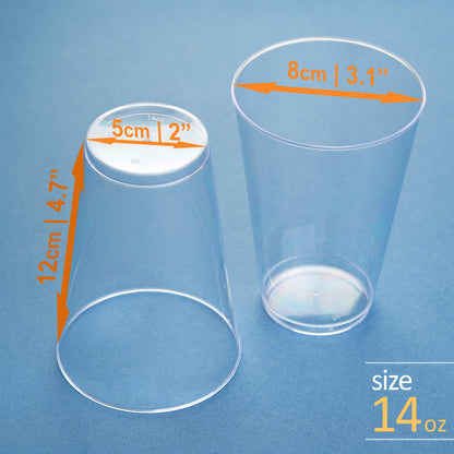 40-Pack 14 oz Clear Plastic Cups - Great for Large Beverages and Cold Drinks