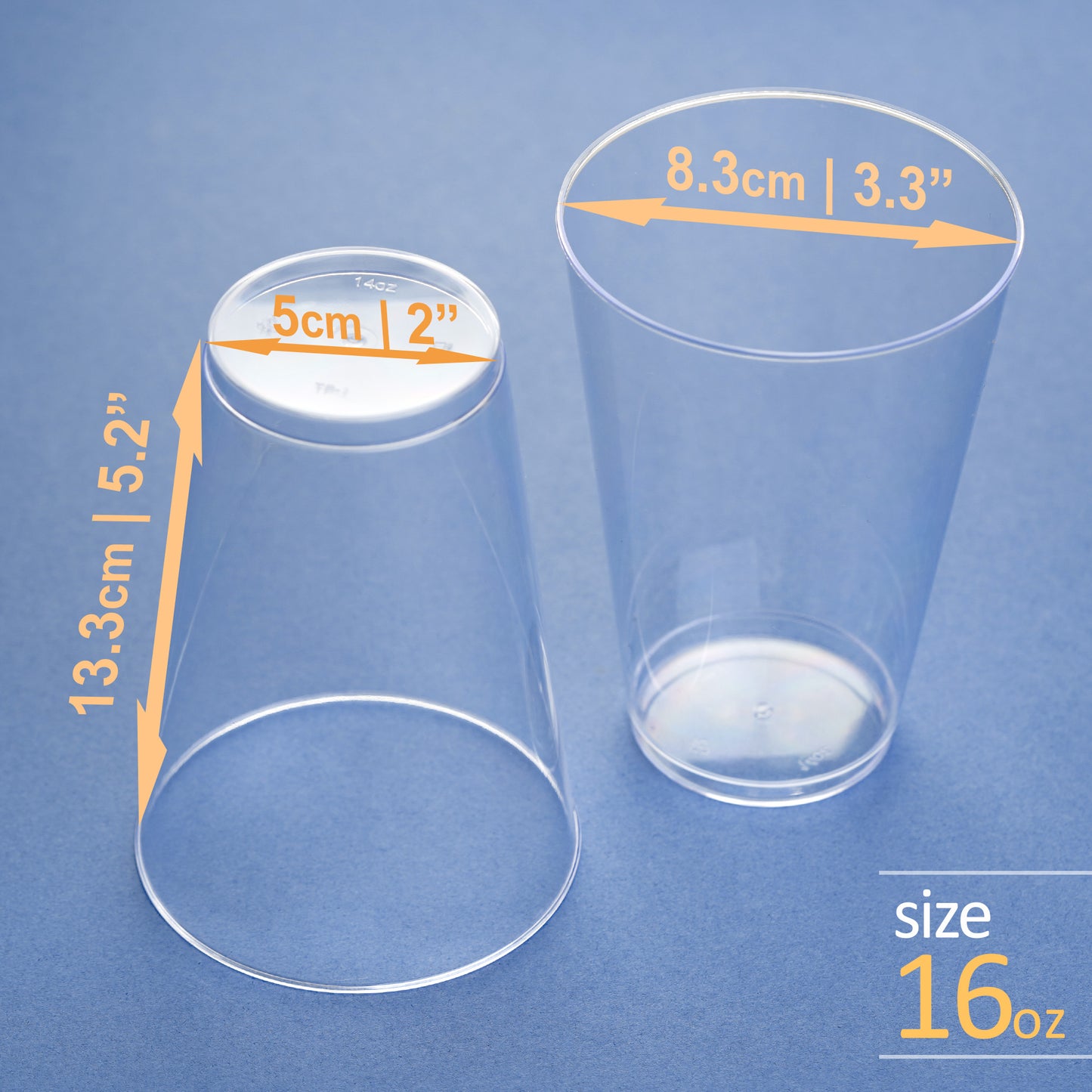 40-Pack 16 oz Clear Plastic Cups - Ideal for Large Cold Beverages and Iced Drinks