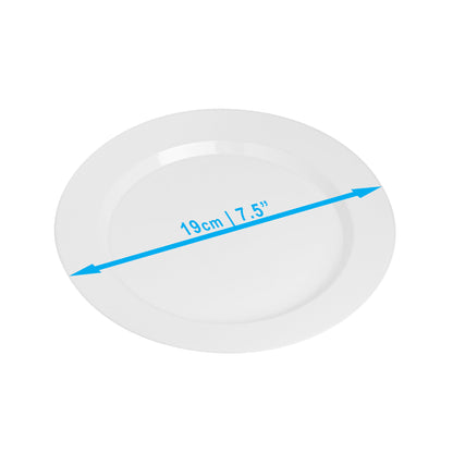 20-Pack 7.5" Solid White Hard Plastic Side Plates