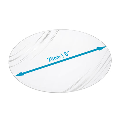 20 Pack 8-Inch White and Silver Hard Plastic Side Salad Plates