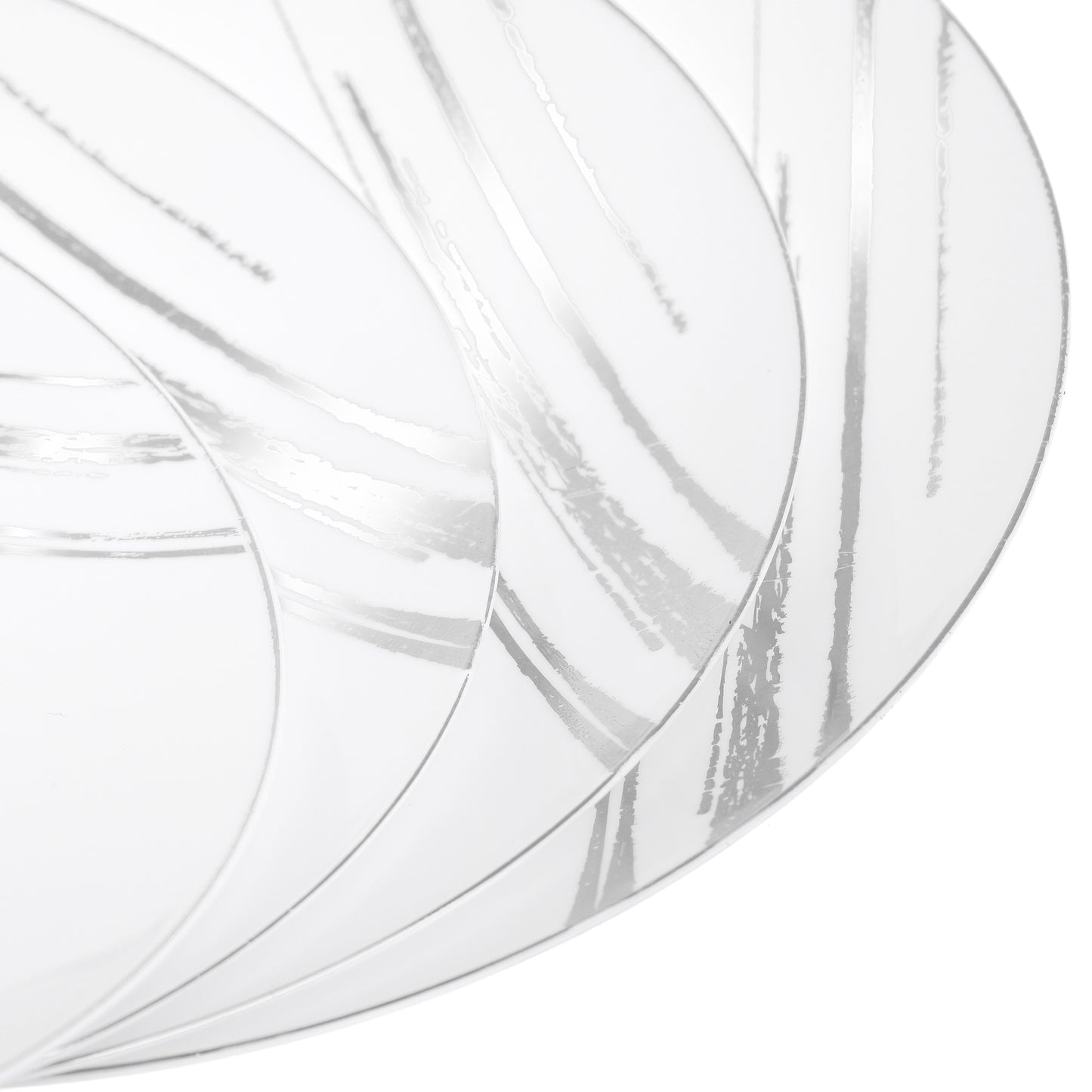 20 Pack 8-Inch White and Silver Hard Plastic Side Salad Plates