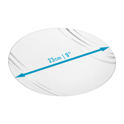 20 Pack - 9” White & Silver Side Salad Dinner Plates - Hard Plastic, Reusable, Elegant Design