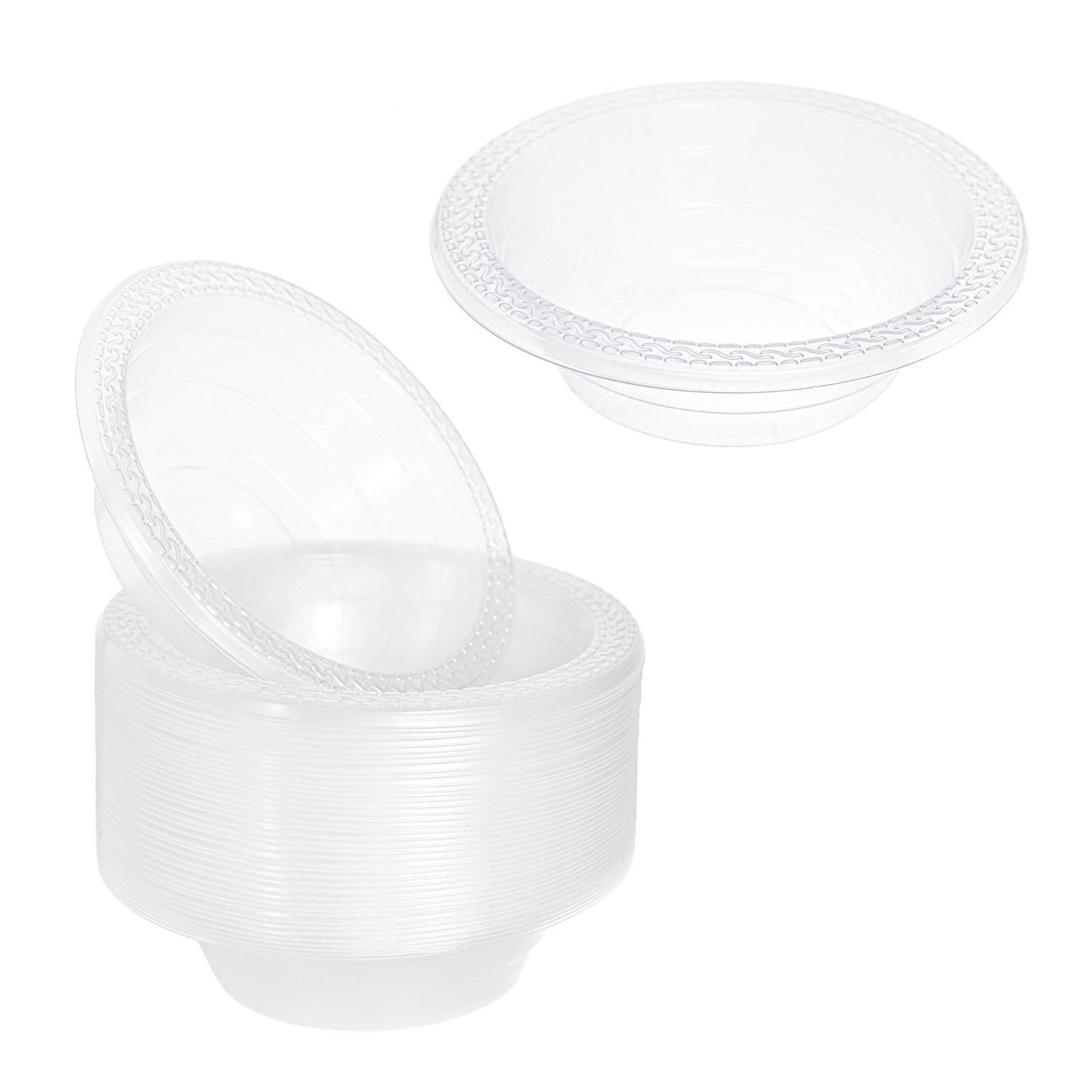40 Pack 5 oz Lightweight Plastic Dessert Party Bowls