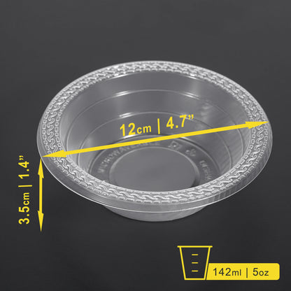 40 Pack 5 oz Lightweight Plastic Dessert Party Bowls