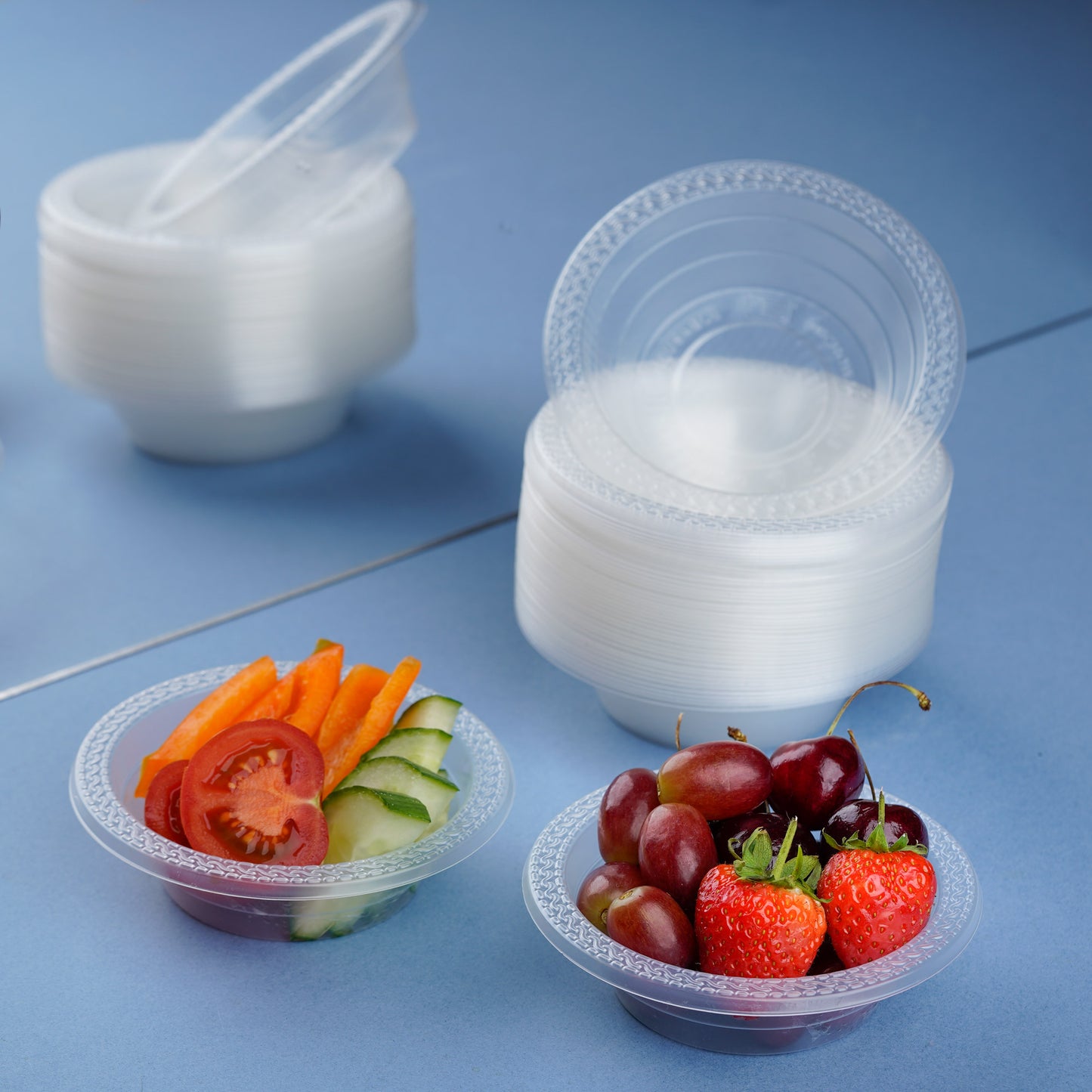 40 Pack 5 oz Lightweight Plastic Dessert Party Bowls