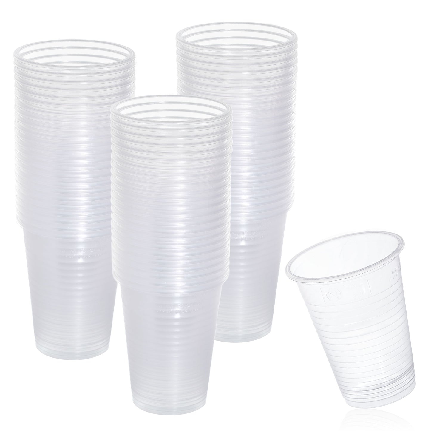 100 Pack 7 oz (200 ml) Clear Plastic Cups – BPA-Free, Sturdy, Ideal for Parties and Beverages