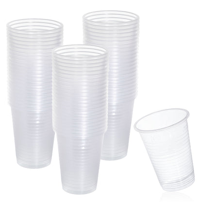 100 Pack 7 oz (200 ml) Clear Plastic Cups – BPA-Free, Sturdy, Ideal for Parties and Beverages