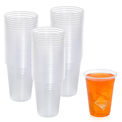 100 Pack 7 oz (200 ml) Clear Plastic Cups – BPA-Free, Sturdy, Ideal for Parties and Beverages