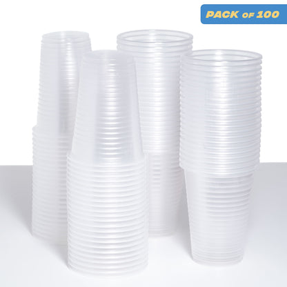100 Pack 7 oz (200 ml) Clear Plastic Cups – BPA-Free, Sturdy, Ideal for Parties and Beverages