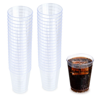 40-Pack 10 oz Heavy-Duty Fluted Clear Plastic Cups