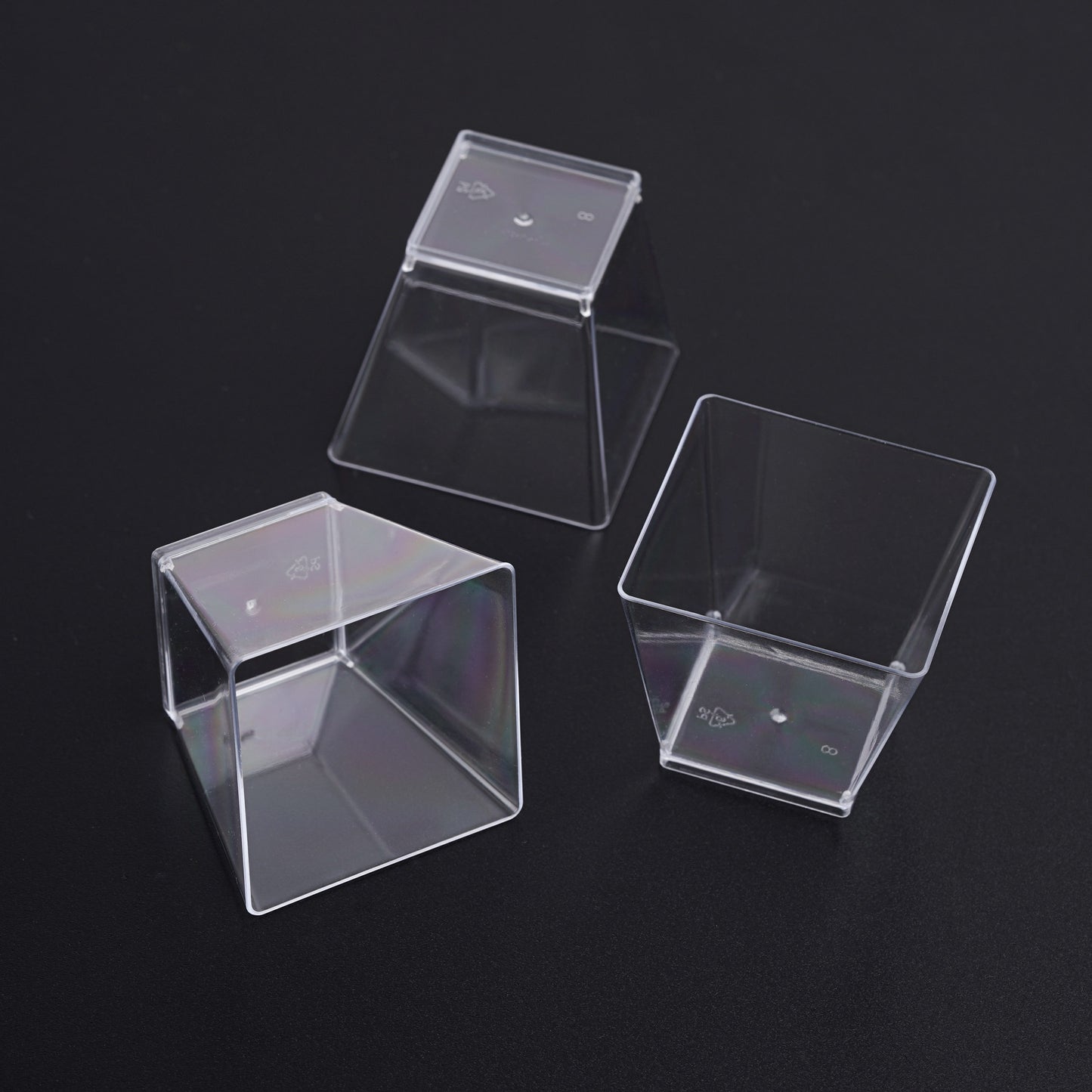 40 Pack, 2 oz Mini Dessert Cups Elegant Square Serving Cups