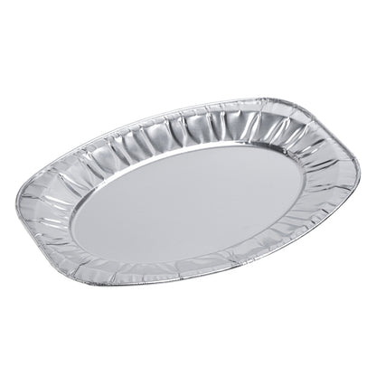 15 Pack Aluminum Oval Platter Trays - 35x24 cm Catering Serveware