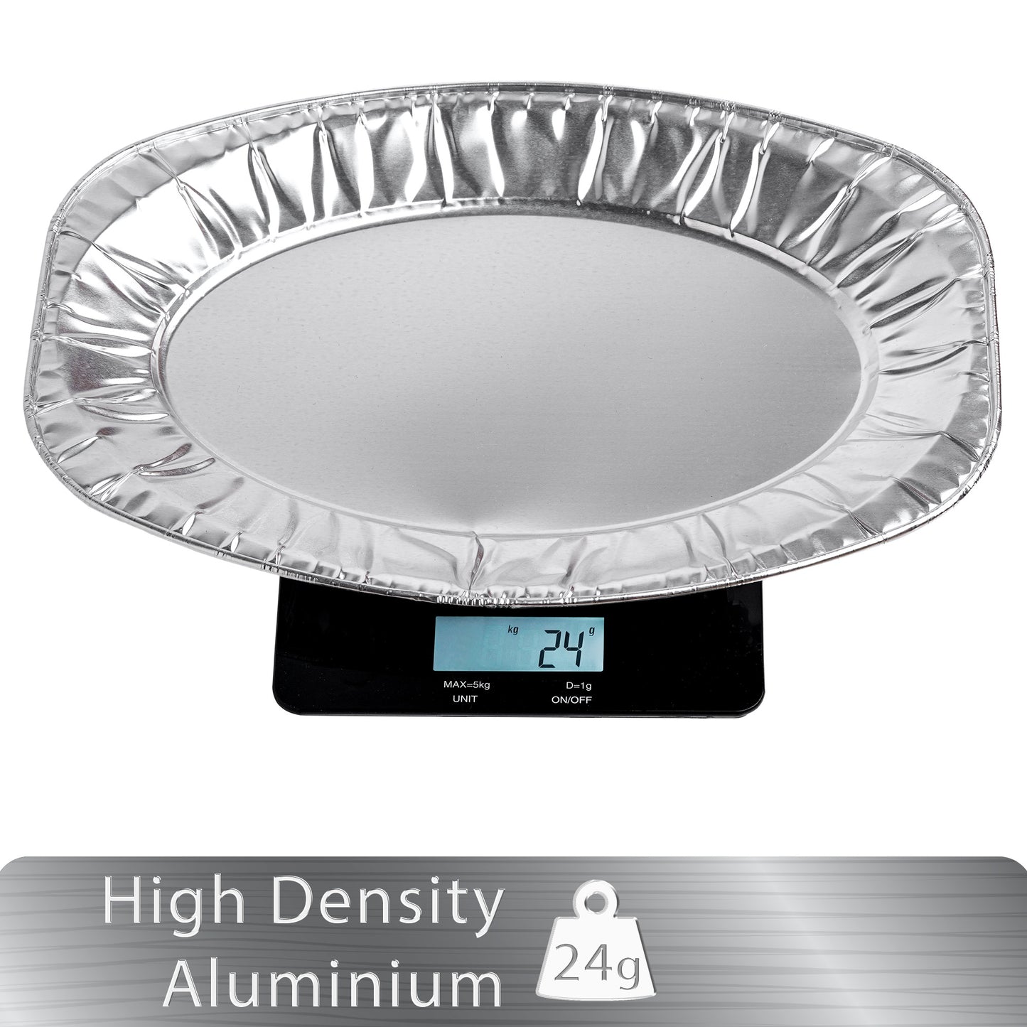 15 Pack Aluminum Oval Platter Trays - 35x24 cm Catering Serveware