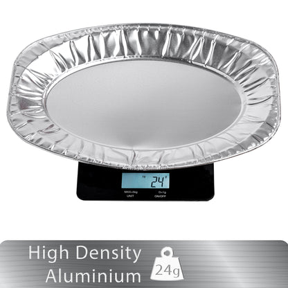 15 Pack Aluminum Oval Platter Trays - 35x24 cm Catering Serveware