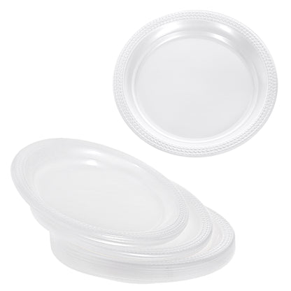 40 Pack 9" Clear Lightweight Plastic Party Plates
