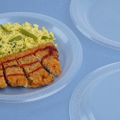 40 Pack 9" Clear Lightweight Plastic Party Plates