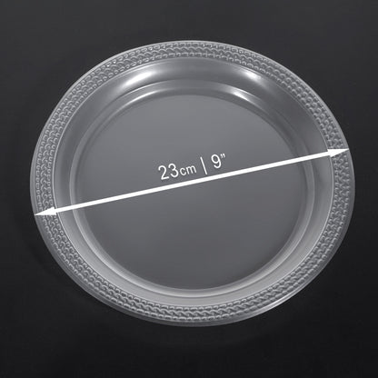40 Pack 9" Clear Lightweight Plastic Party Plates