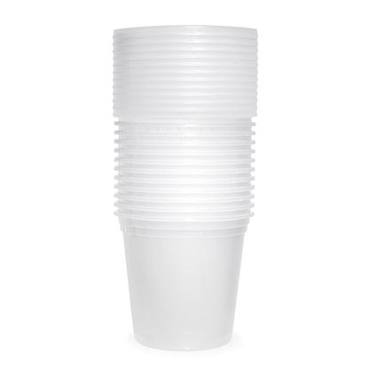 12-Pack 24 oz (710 ml) Clear Round Plastic Deli Containers with Lids