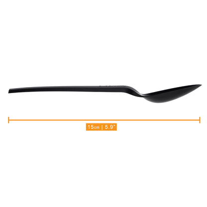 150 Pack Black CPLA Compostable Spoons - 15cm (5.9")