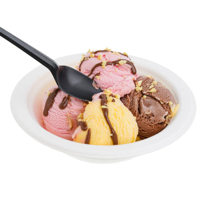 150 Pack Black CPLA Compostable Spoons - 15cm (5.9")