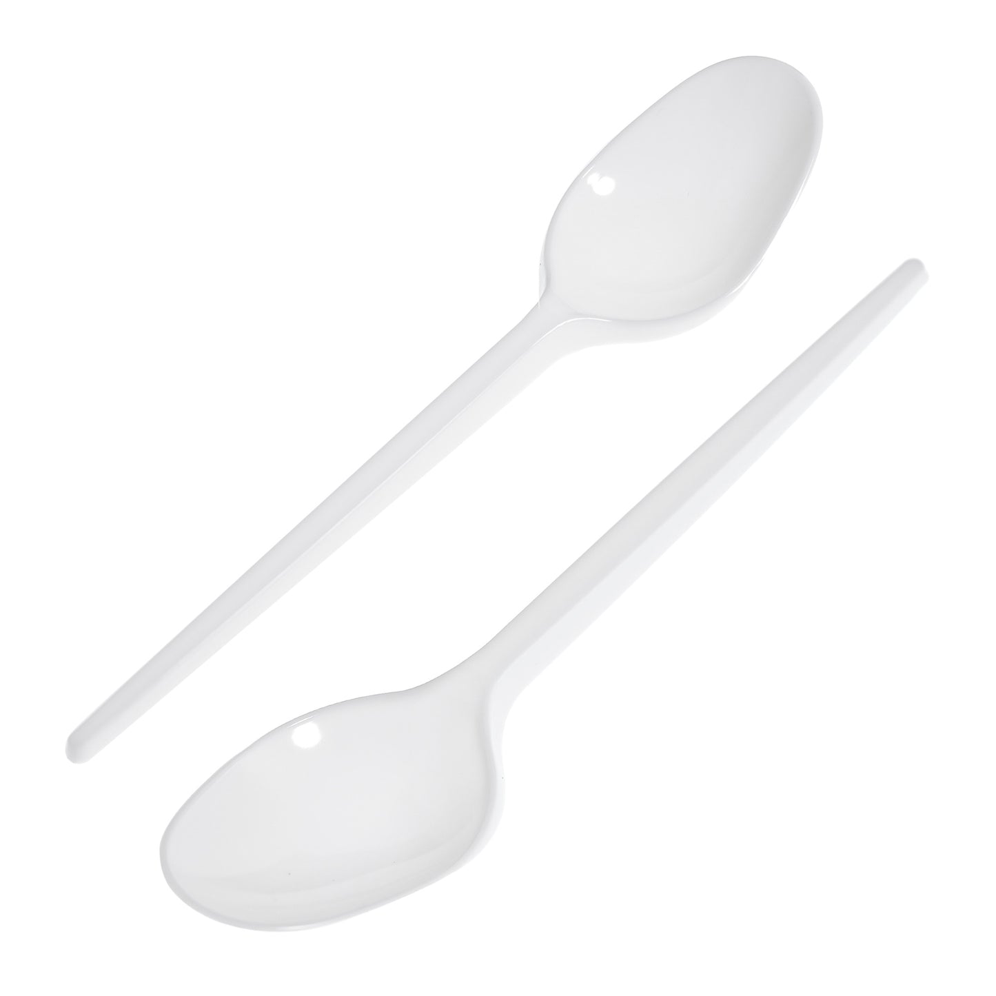 50-Pack White Plastic Spoons - Durable and Reusable