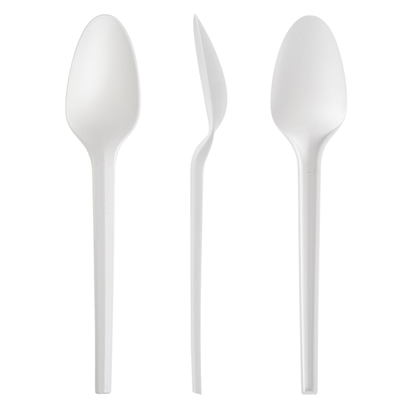 150 Pack White CPLA Compostable Spoons - 15cm (5.9")