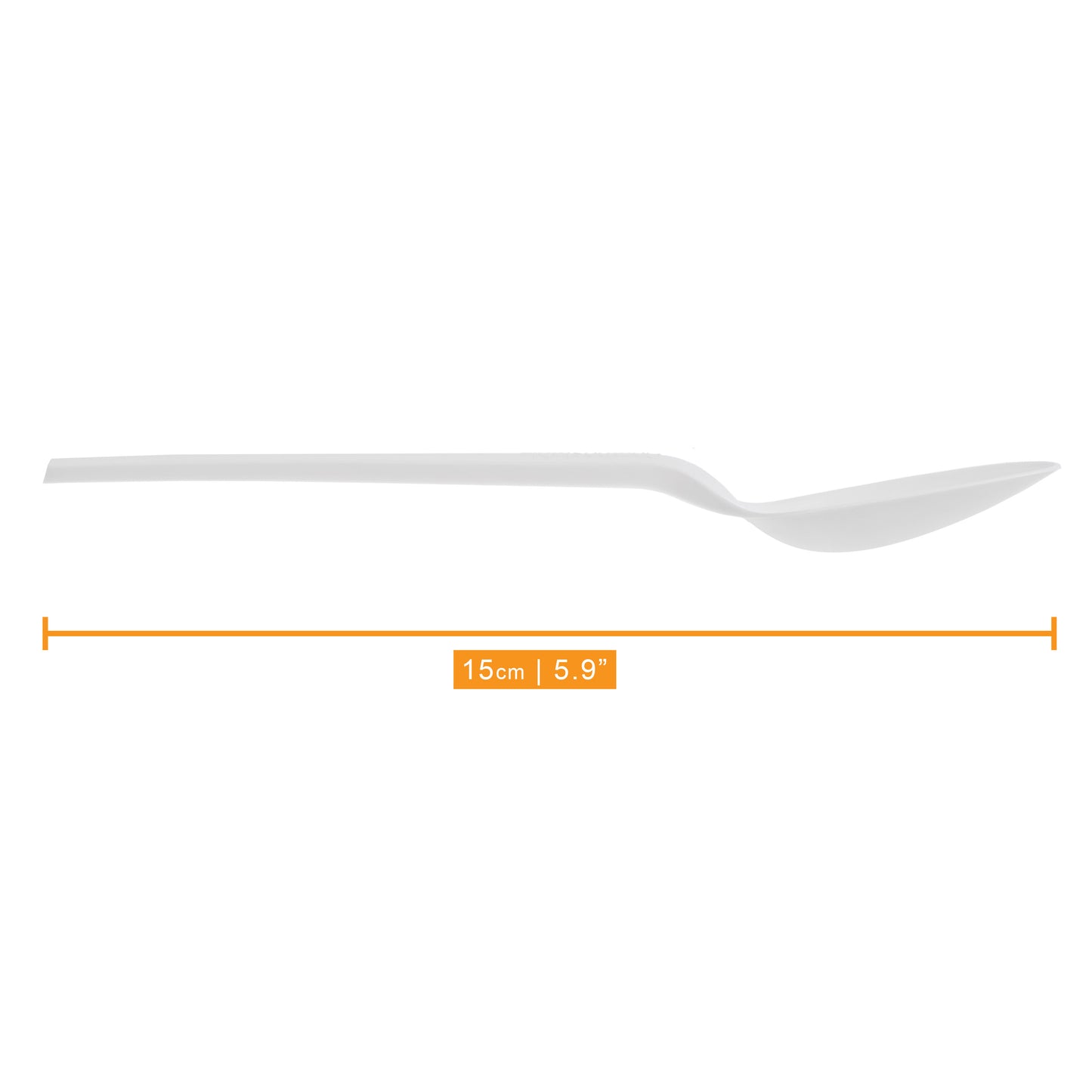 150 Pack White CPLA Compostable Spoons - 15cm (5.9")
